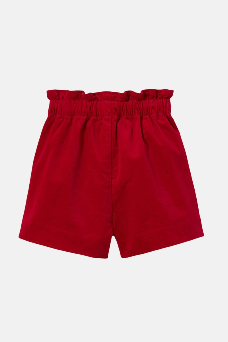 Tchibo Toddlers Girl Velvet Shorts, Red - Image 3